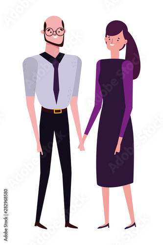 Wallpaper Mural Couple of woman and man cartoon design Torontodigital.ca