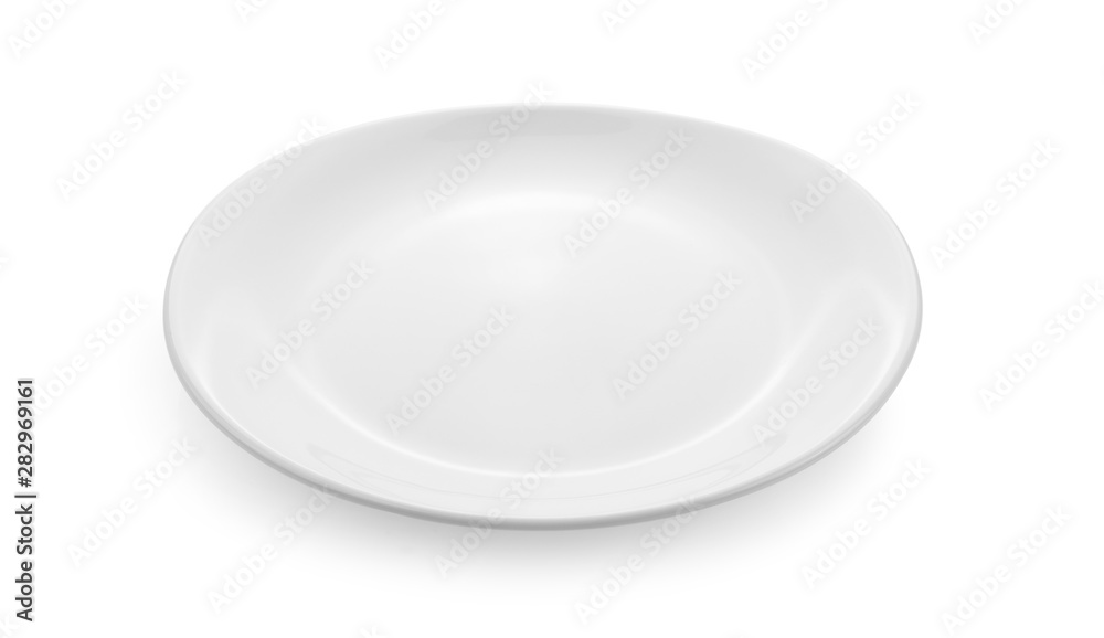 white plate ceramic on white background. white plate ceramic on white background.
