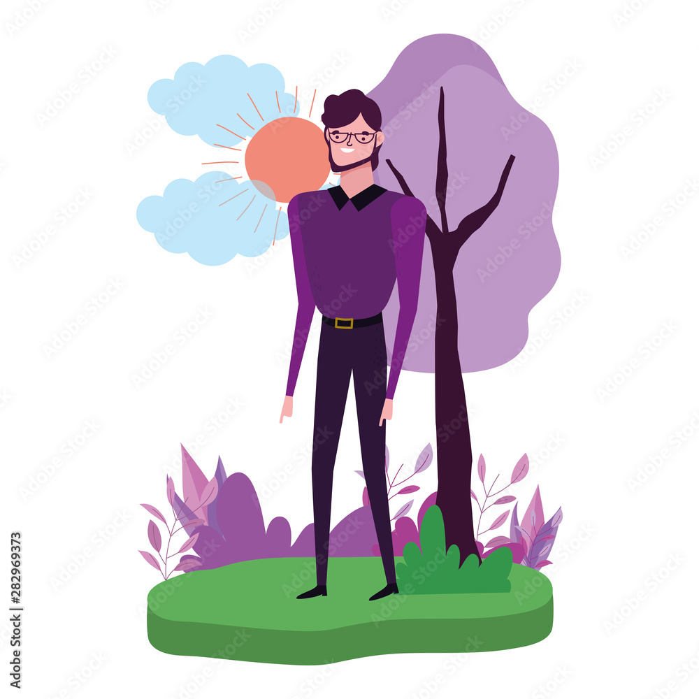 Avatar man in park vector design Avatar man in park vector design