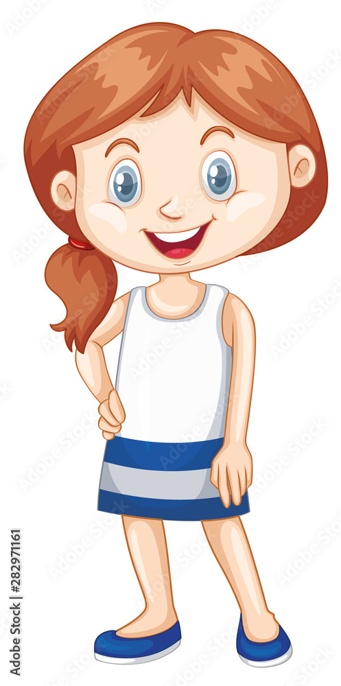 Girl with happy smile on white background Girl with happy smile on white background