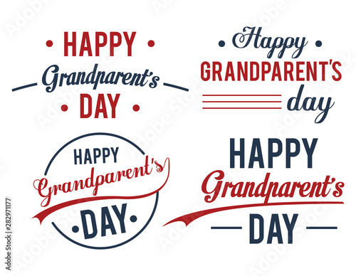 Set of Happy grandparents day banners