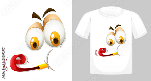 T-shirt design with graphic in front