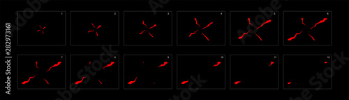 fire Smoke explosion Animation. Line Smoke animation. Sprite sheet for game or cartoon or animation