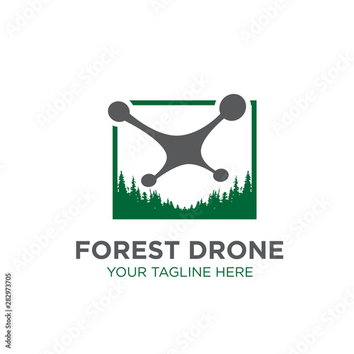 forest drone logo designs icon