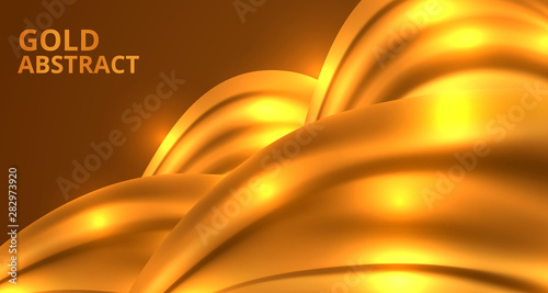 Abstract golden glow structure of fabric textile luxurious glamor background template