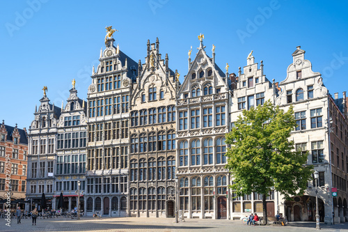 Old town square of Antwerp in Belgium