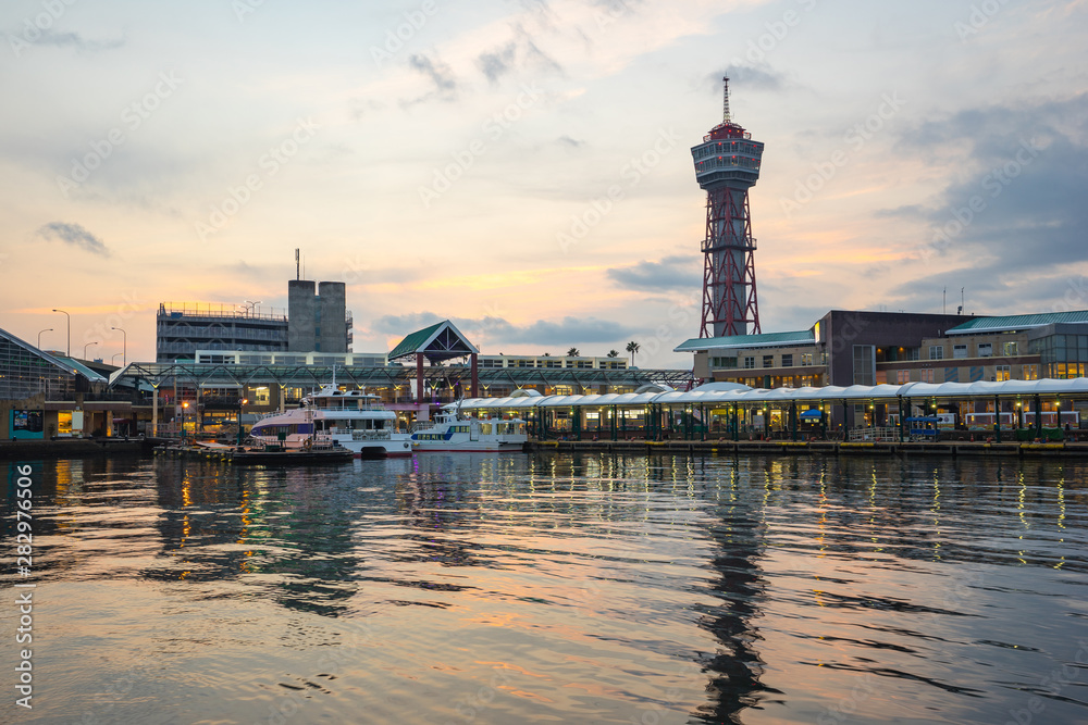 Hakata Port at sunset in Hakata, Fukuoka Prefecture, Japan Hakata Port at sunset in Hakata, Fukuoka Prefecture, Japan