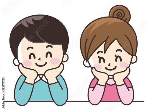 頬杖をつく若者