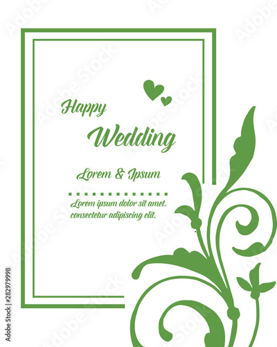 Seamless pattern art, with design crowd of leaves, for elegant card happy wedding. Vector