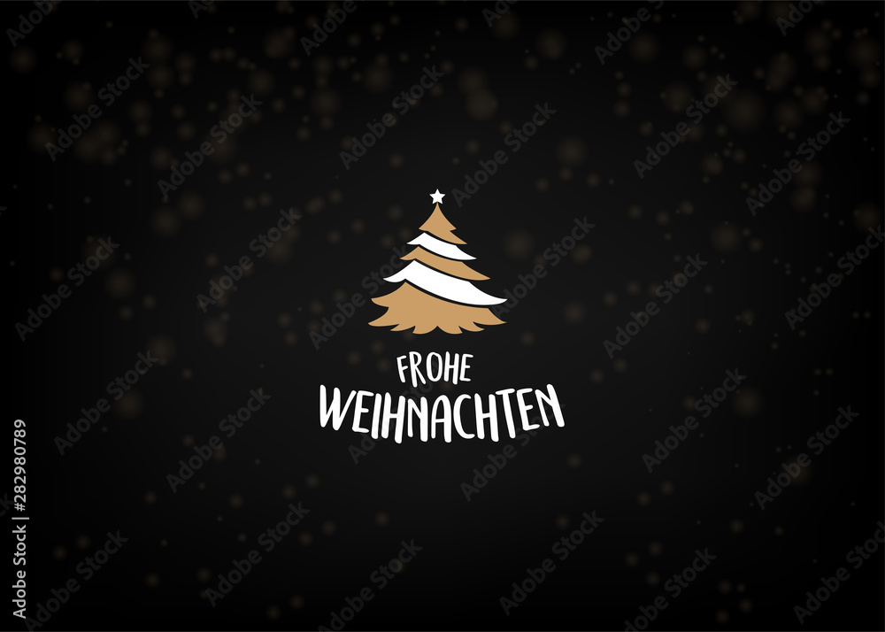 schwarze Funkelkarte mit Baum