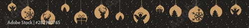 Weihnachtsbanner mit goldenen Kugeln