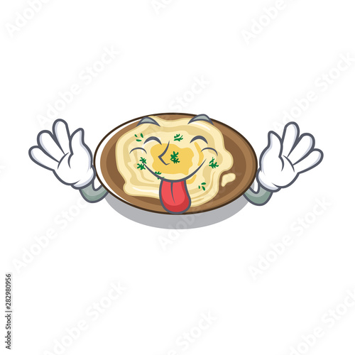 Tongue out hummus isolated with in the character