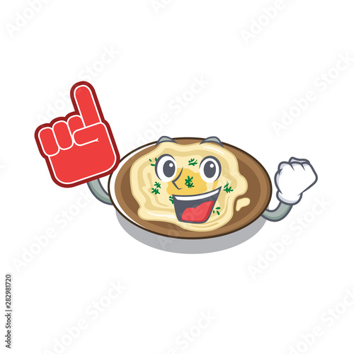 Foam finger hummus isolated with in the character