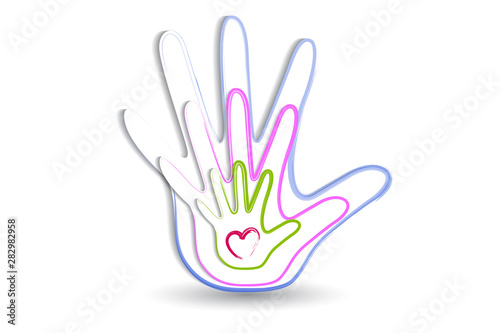 Family hands icon logo