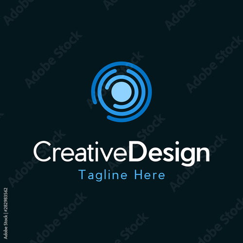 Center Circular Networking Creative Logo Design Template