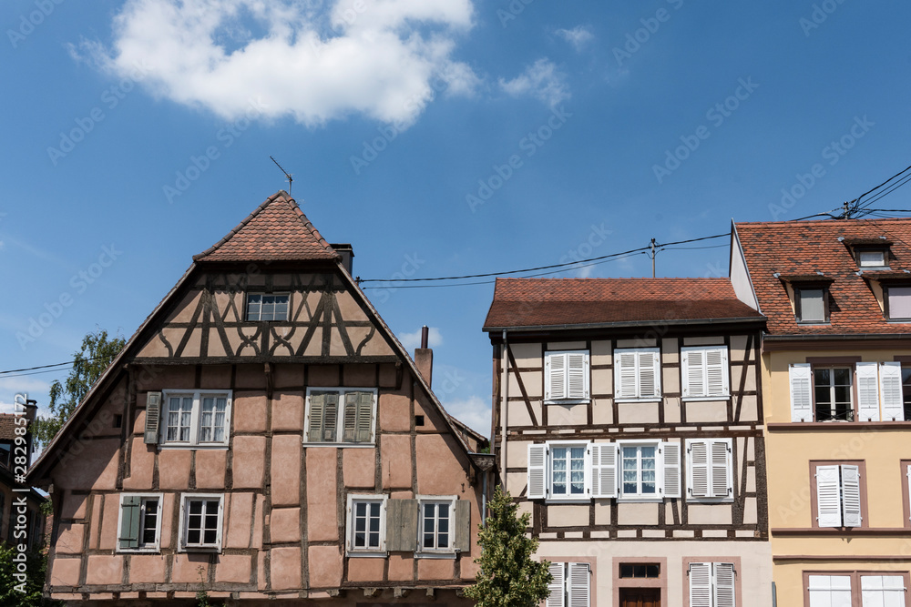 colorful half timbered houses in Wissembourg, France