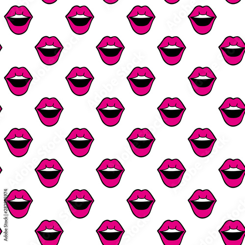 Seamless lips pattern. Vector illustration 