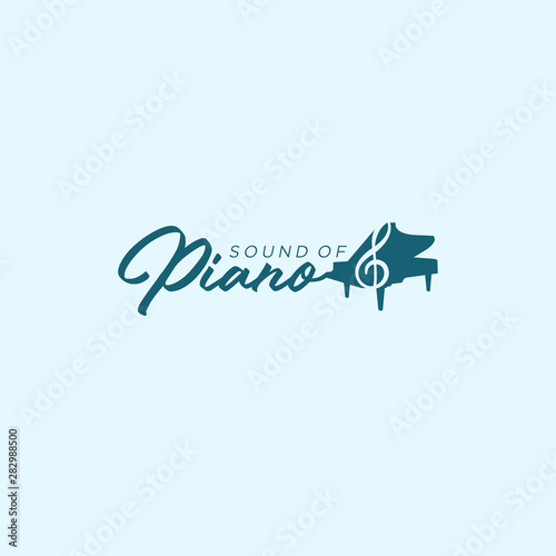 sound of piano note silhouette vector art illustration logo