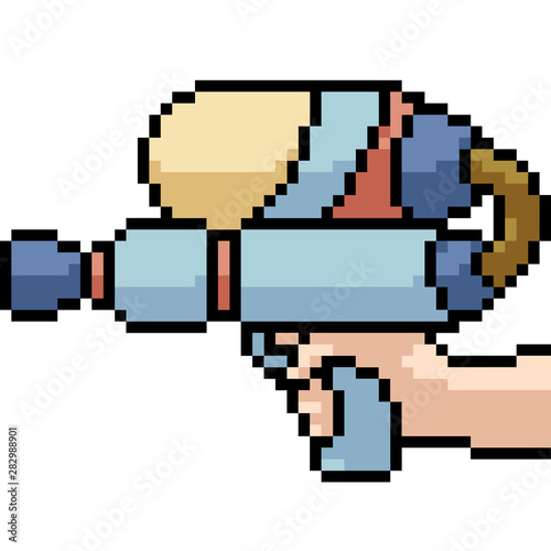 vector pixel art water gun