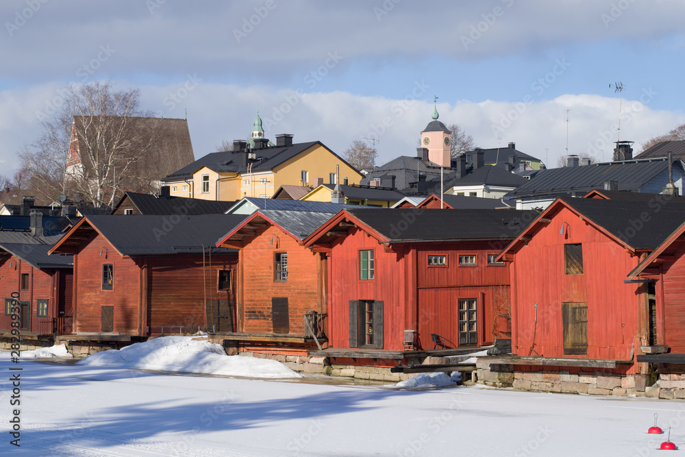 March in the old Porvoo. Finland