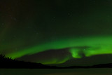 Frozen Lake Laberge Aurora borealis night sky