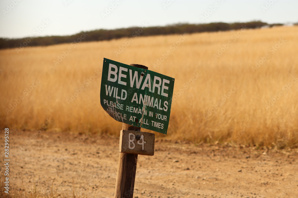 Beware Wild Animals Sign