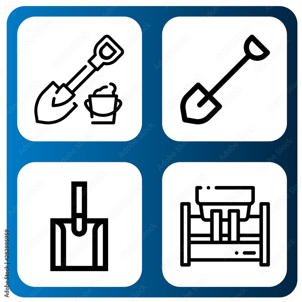 Fototapeta premium Set of digger icons such as Shovel, Machinery , digger