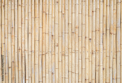 Bamboo fence in japanese garden for bamboo background and texture.