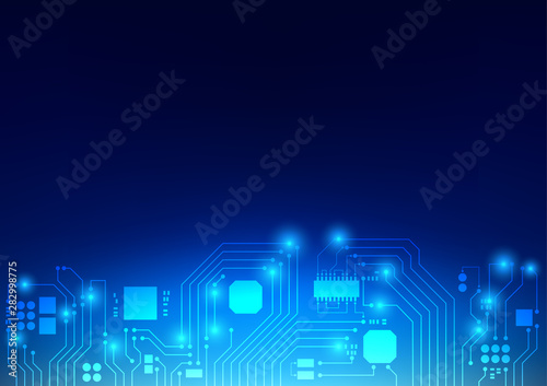 Abstract technology background. Digital technology communication concept. Circuit board. Electronic motherboard. Vector illustration.