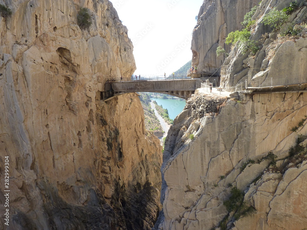 Fototapeta premium Royal Trail (El Caminito del Rey) in gorge Chorro, Malaga province