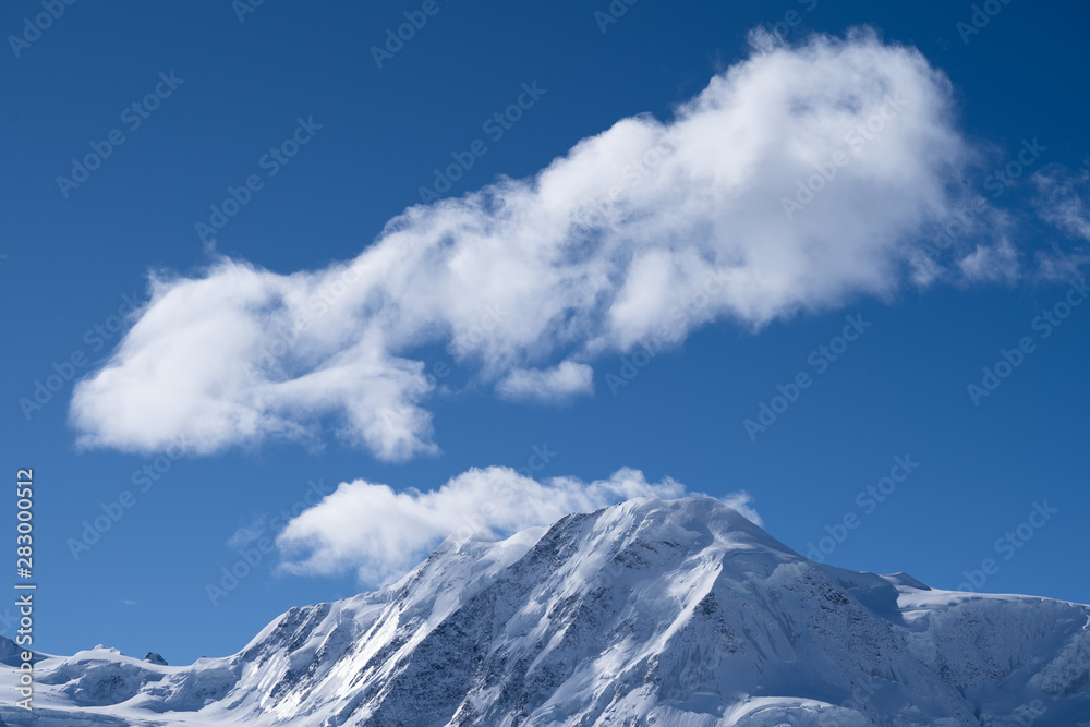 snow mountain peak in Zermatt Switzerland