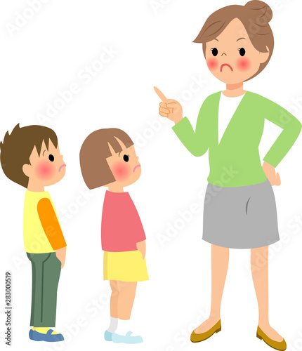 叱られている子供