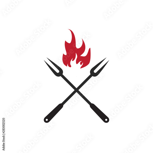 Grilling utensil graphic design template isolated illustration