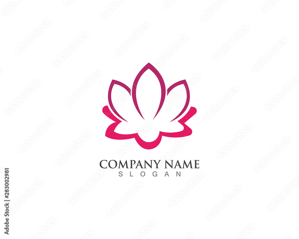 Beauty Vector and logo Lotus Flower Sign for business spa 
