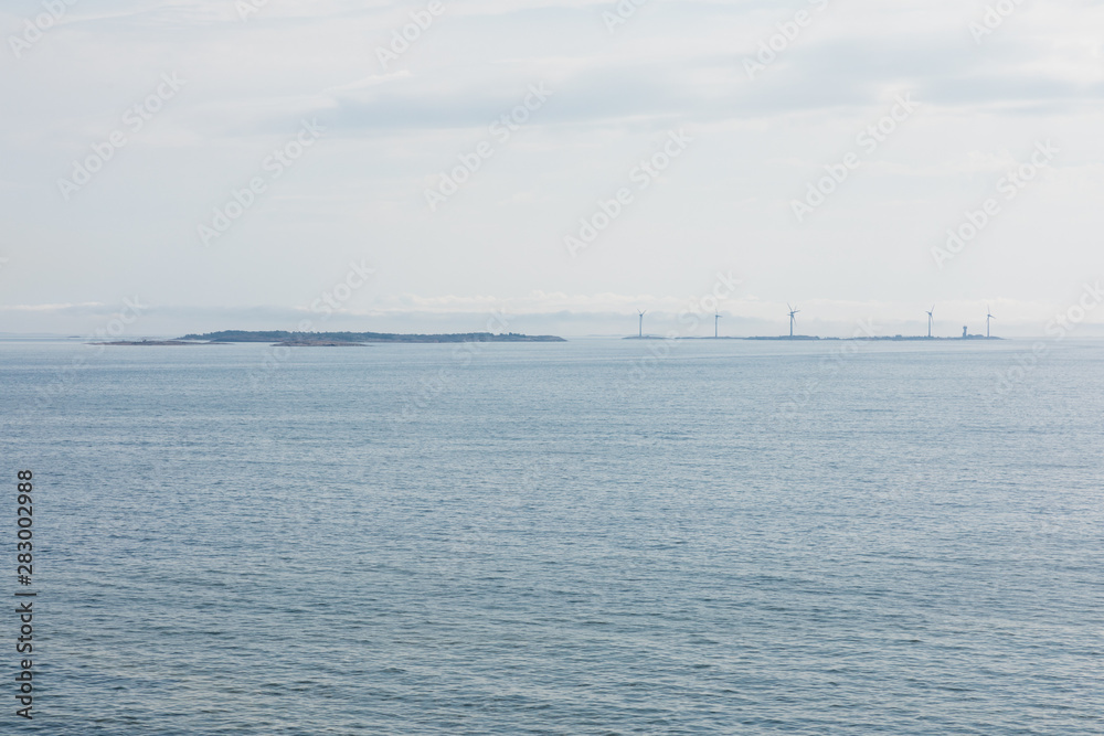 Wind turbines middle of the sea