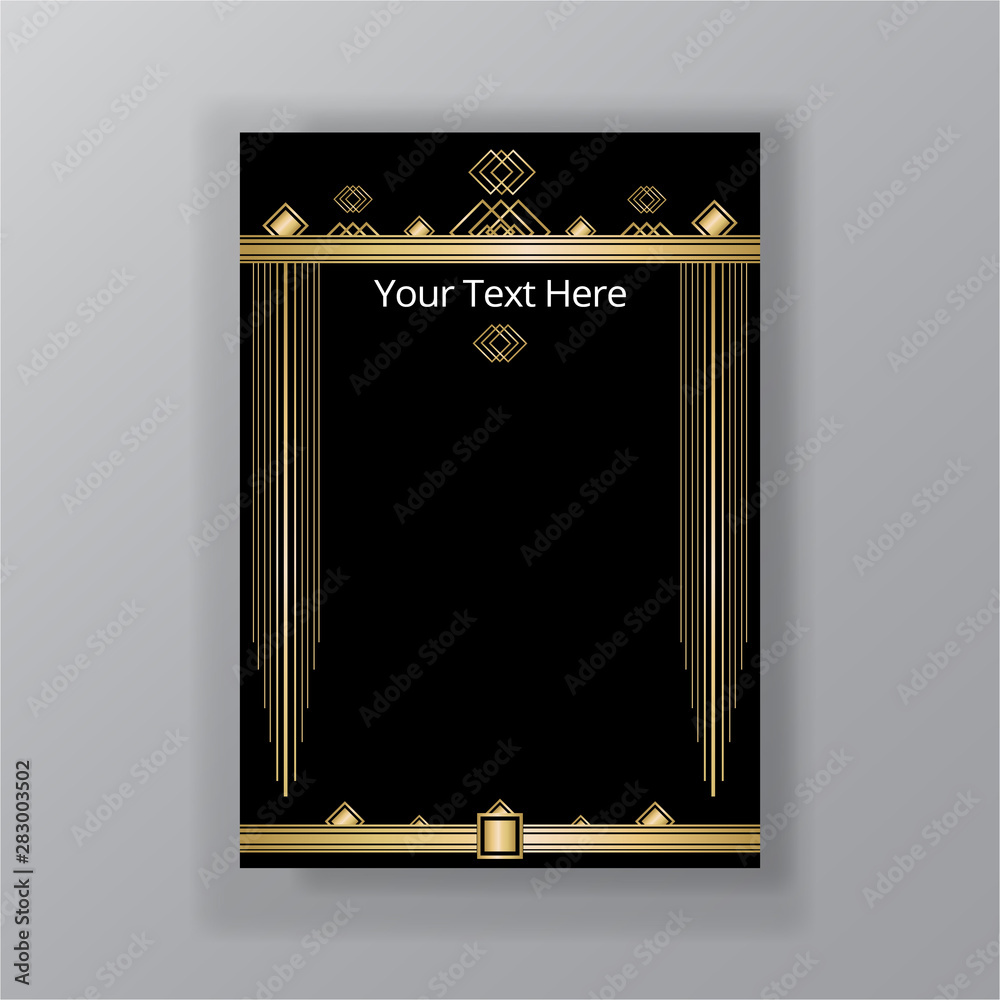 Art Deco page template, retro style for web and print, city and the ...
