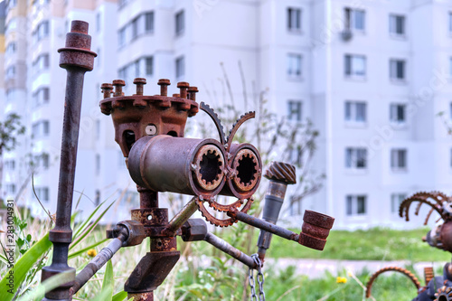 Cool street metal toy - decoration. Made with your own hands from real automotive parts.