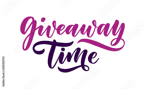 Vintage card with giveaway lettering. Calligraphy text. Decoration template. Vector illustration for holiday design.