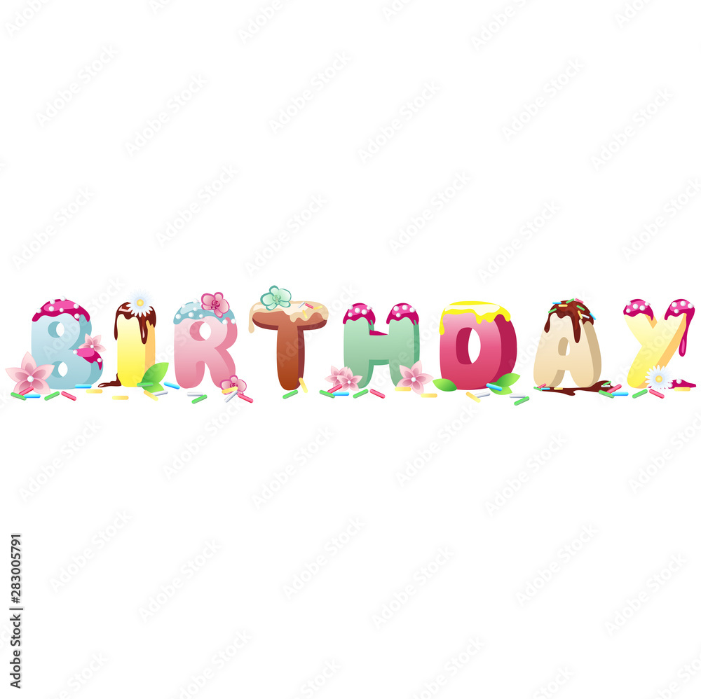 Fototapeta premium День Рождения. Праздник. Inscription. Multi-colored letters.
