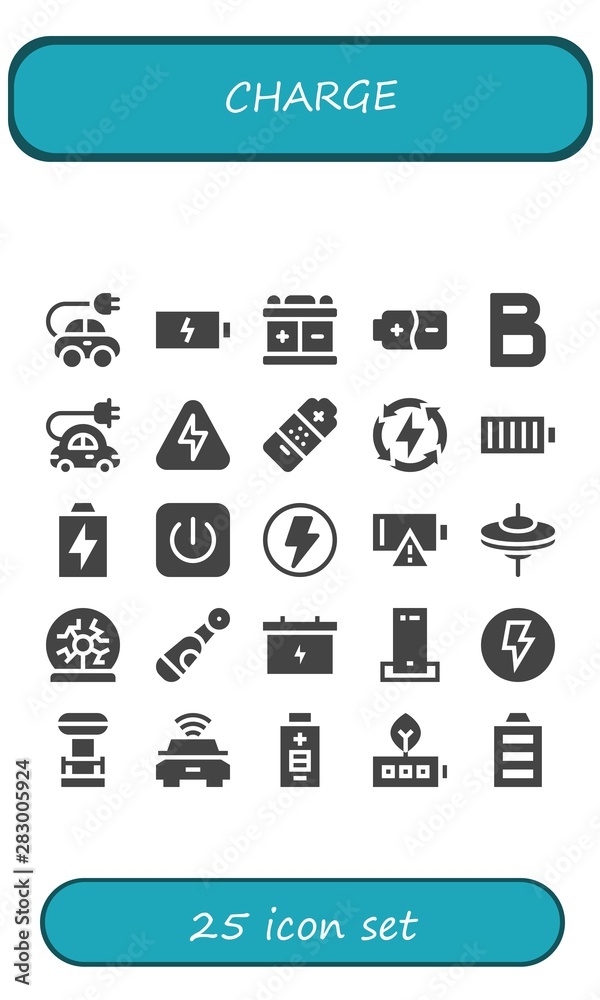 charge icon set charge icon set