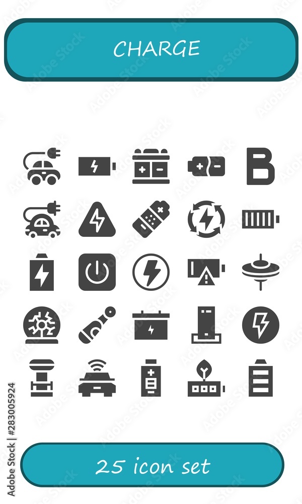 charge icon set