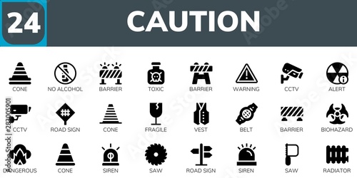 caution icon set