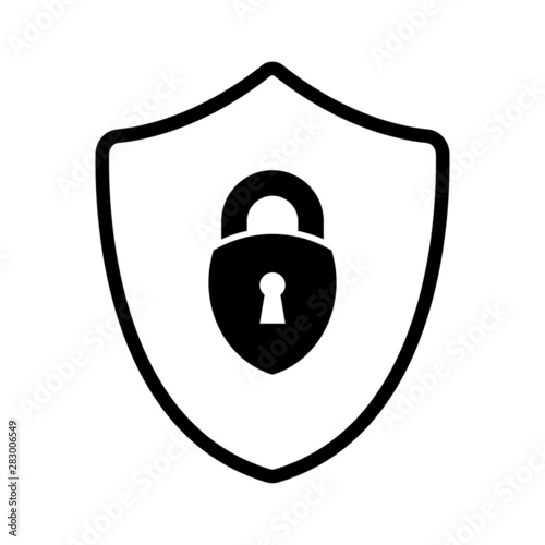 Security icon vector. Protect security illustration symbol. shield logo. photo