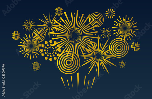 Holiday fireworks. Festive vector background.