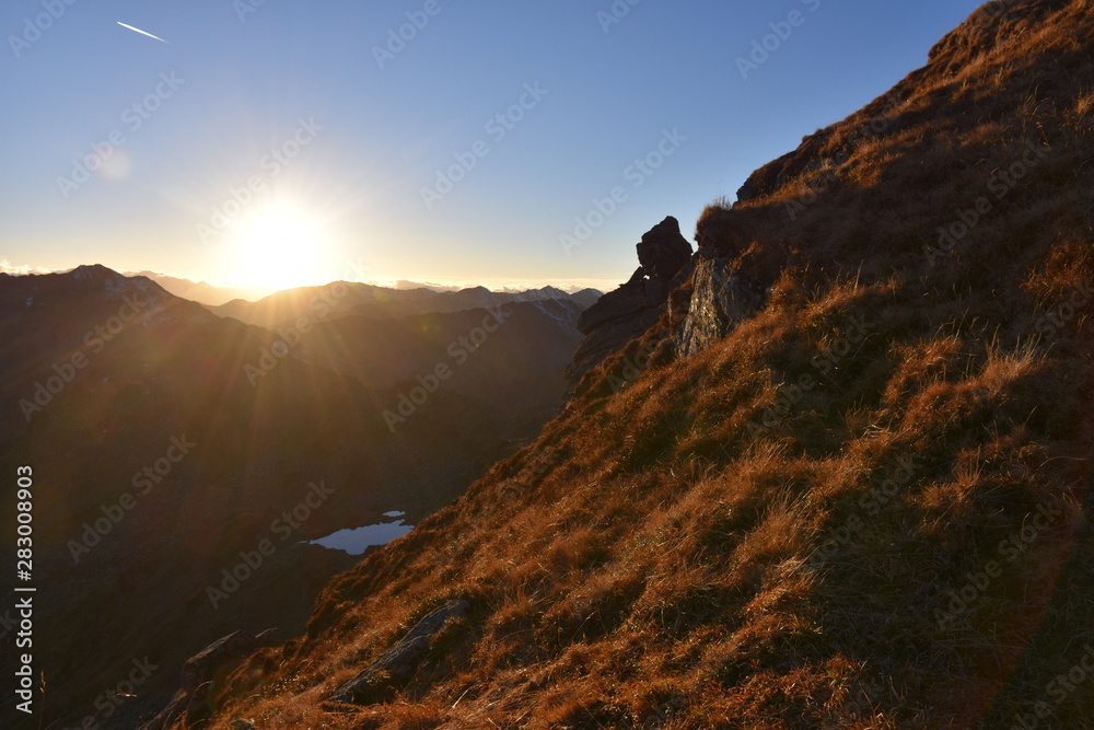Sonnenuntergang am Gipfel