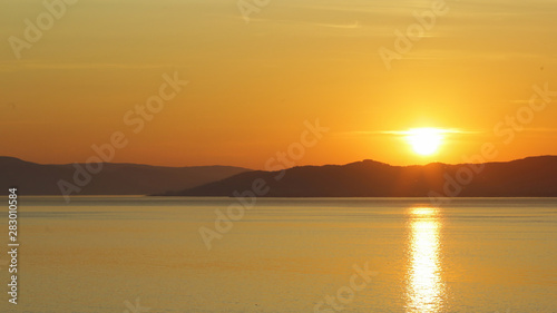 Sunset at Trondheim fjord