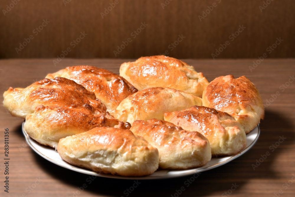 Russian traditional patties with stuffing