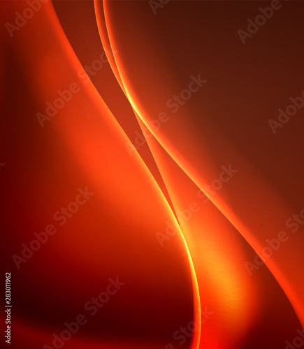 Shiny color bright neon abstract wave template. Abstract bright light. Neon light glowing effect. Space background. Abstract shape