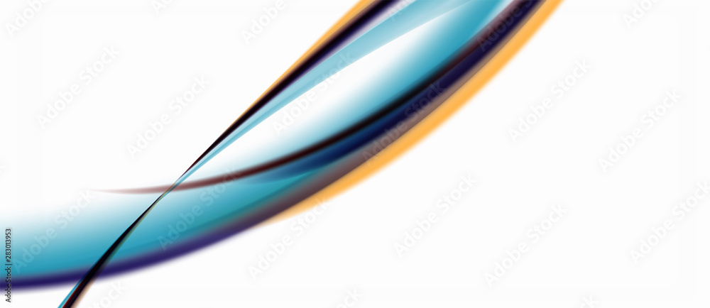Naklejka premium Line wave art illustration on light backdrop. Vector abstract design banner template. Business template