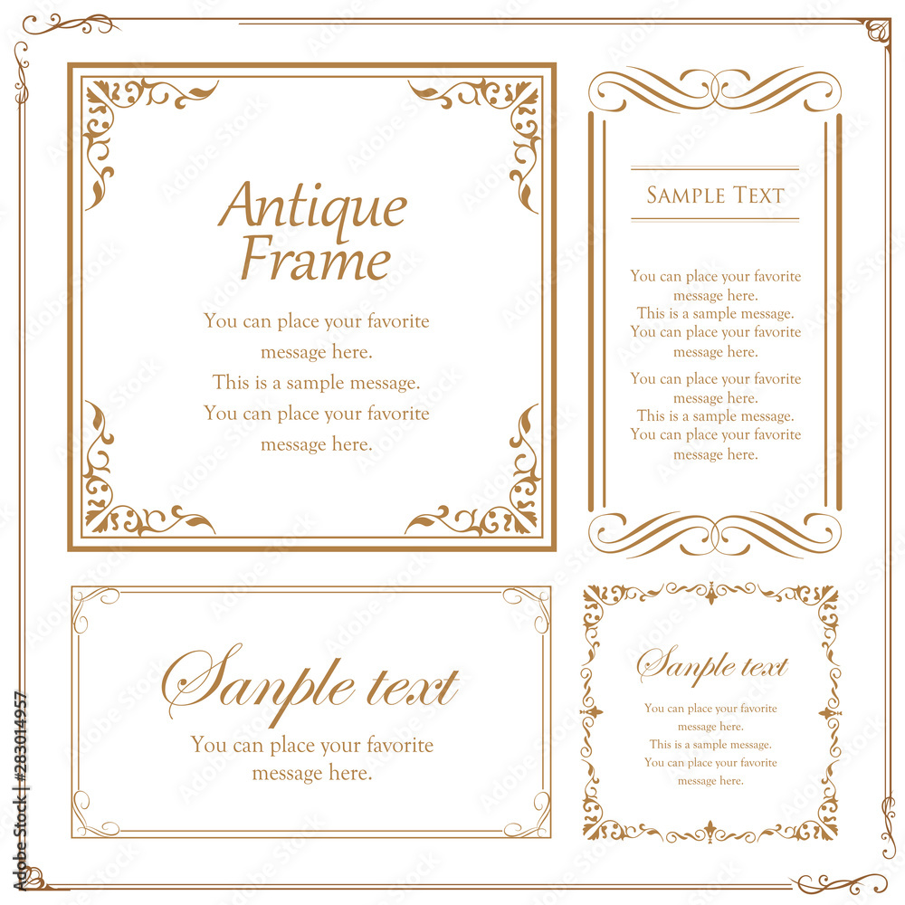 高級感のあるフレームデザイン カリグラフィー素材 ラグジュアリー テンプレート コピースペース Stock Vector Adobe Stock